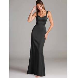 Azazie Denice NWT Formal Maxi Dress Black Sz 4 Bridesmaid Wedding Guest Classy